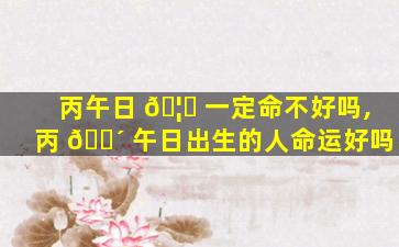 丙午日 🦋 一定命不好吗,丙 🌴 午日出生的人命运好吗